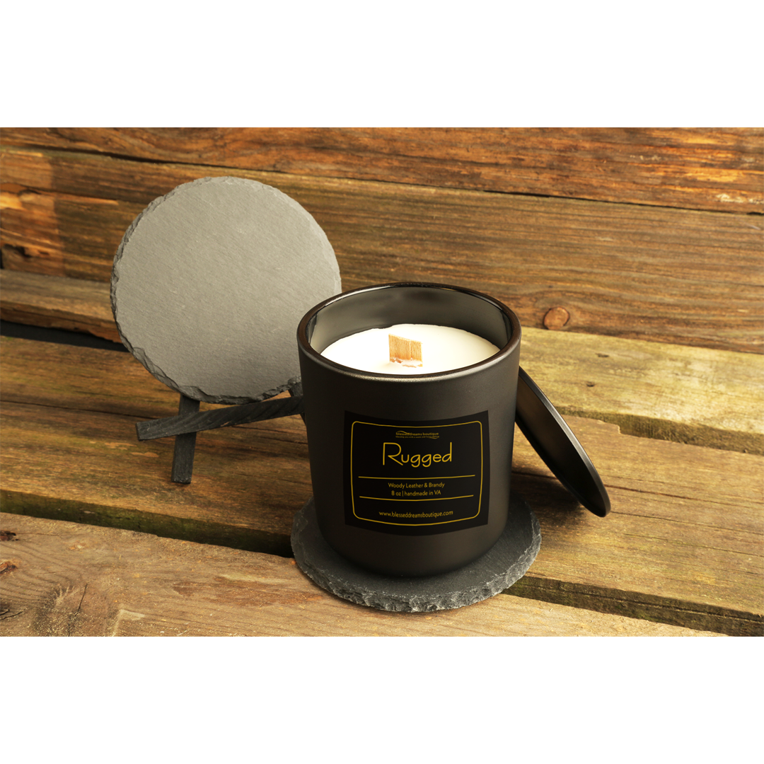 Rugged - Woody Leather & Brandy Scented Candle