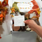Thanksgiving card and handwritten message inside Gathered in Gratitude gift box