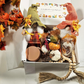 Gathered in Gratitude Fall Thanksgiving Gift Box with Pumpkin Spice candle, fall couple of gnomes, wooden bead garland, wax ornament and seasonal décor