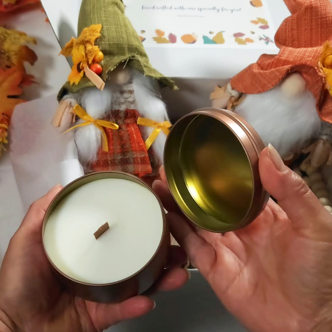7 oz Pumpkin Spice candle included in Gathered in Gratitude Thanksgiving gift box
