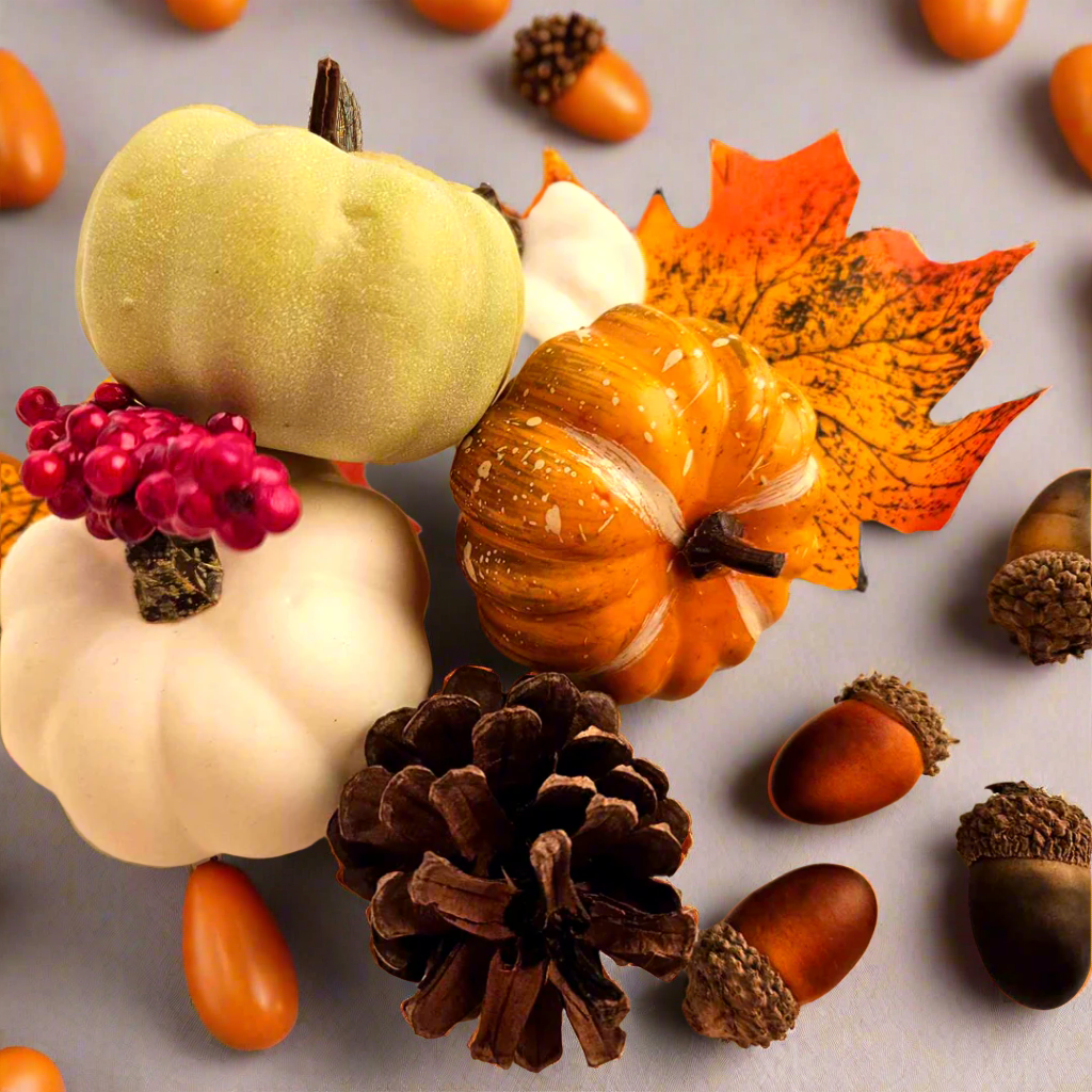 AssortedSmallArtificialPumpkin-FallHarvestDecor-Thanksgiving