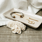 Candle Care Set - Stoneware Tray, Metal Candle Snuffer, Wick Trimmer, and Wick Dipper