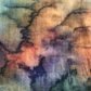 Hand Painted Orange and Purple Watercolor Wool & Silk Scarf 5