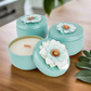 Amalfi Coast Hand-Poured - Wood Wick Soy Candle - Metallic Blue Vessel - 7oz