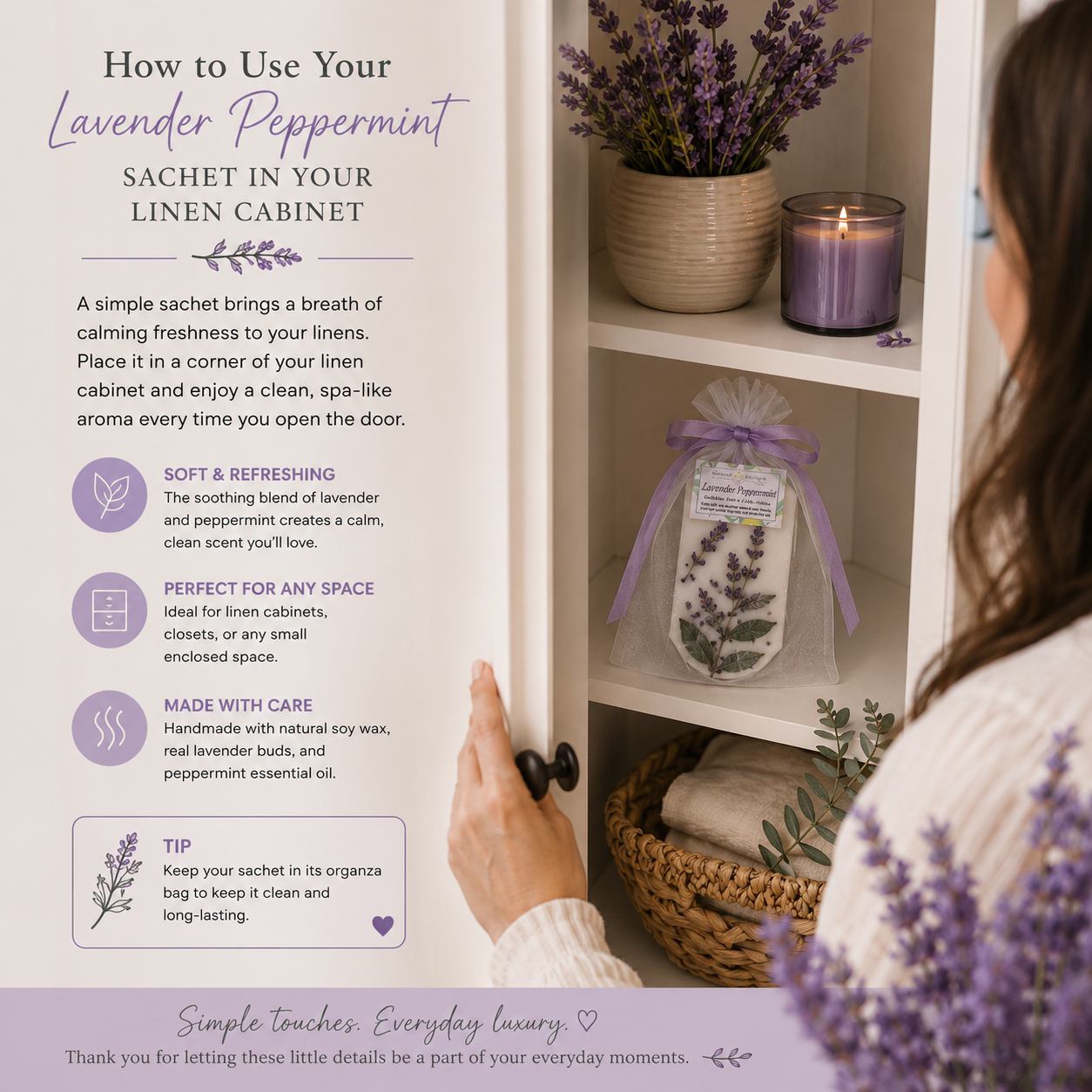 Lavender Peppermint Wax Sachets