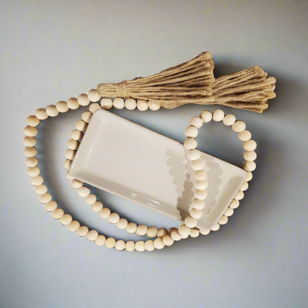 Natural Wooden Bead Garland 2