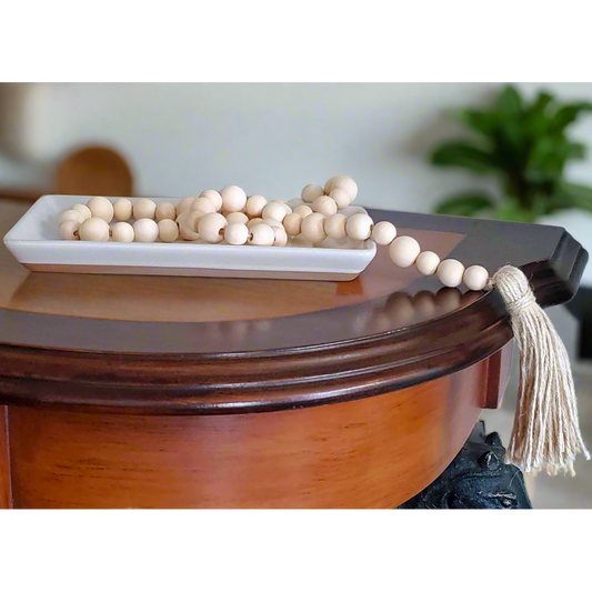 Natural Wooden Bead Garland