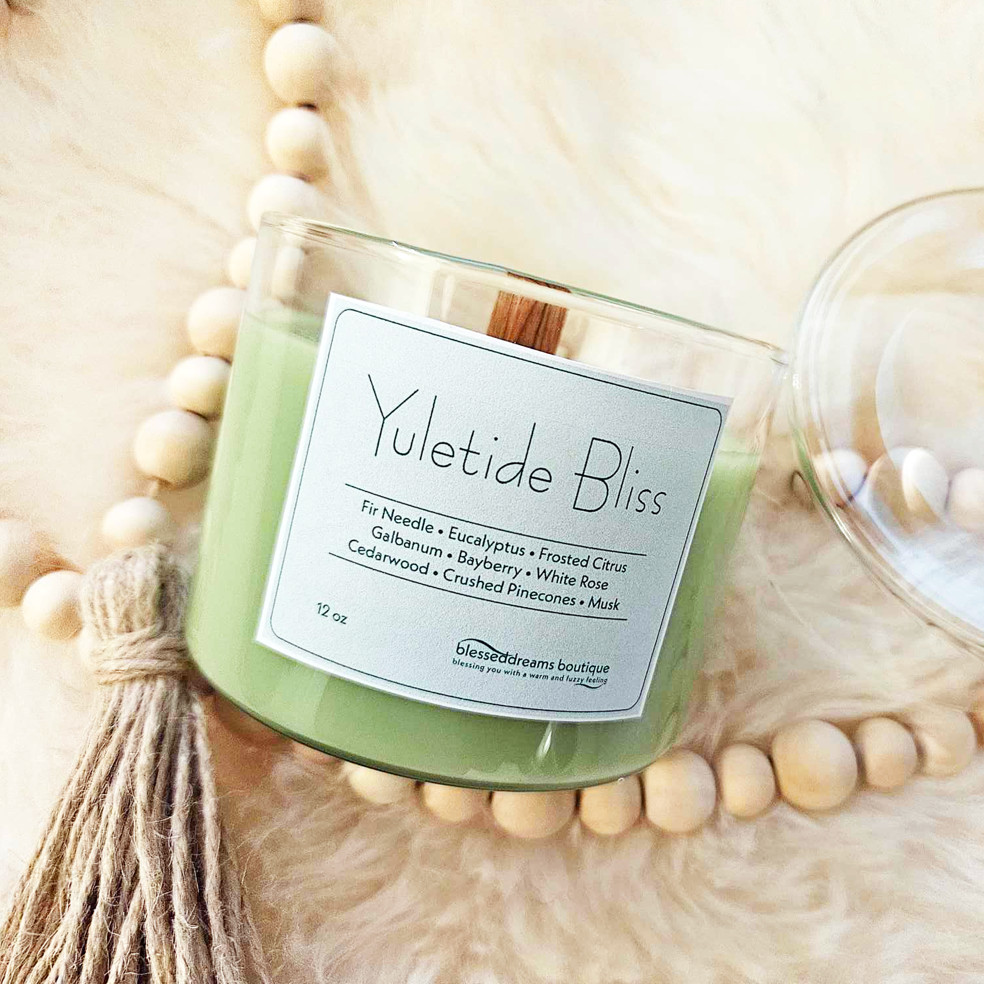 Yuletide Bliss - Hand-Poured - Wood Wick Soy Candle 1a