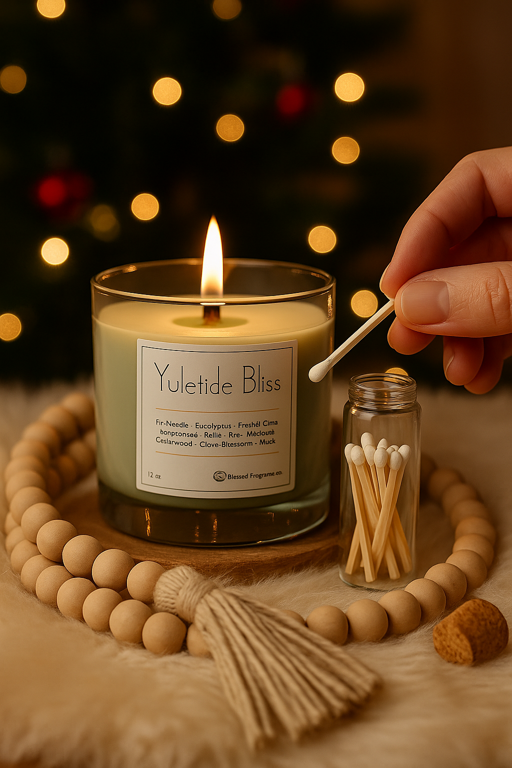 Yuletide Bliss - Hand-Poured - Wood Wick Soy Candle