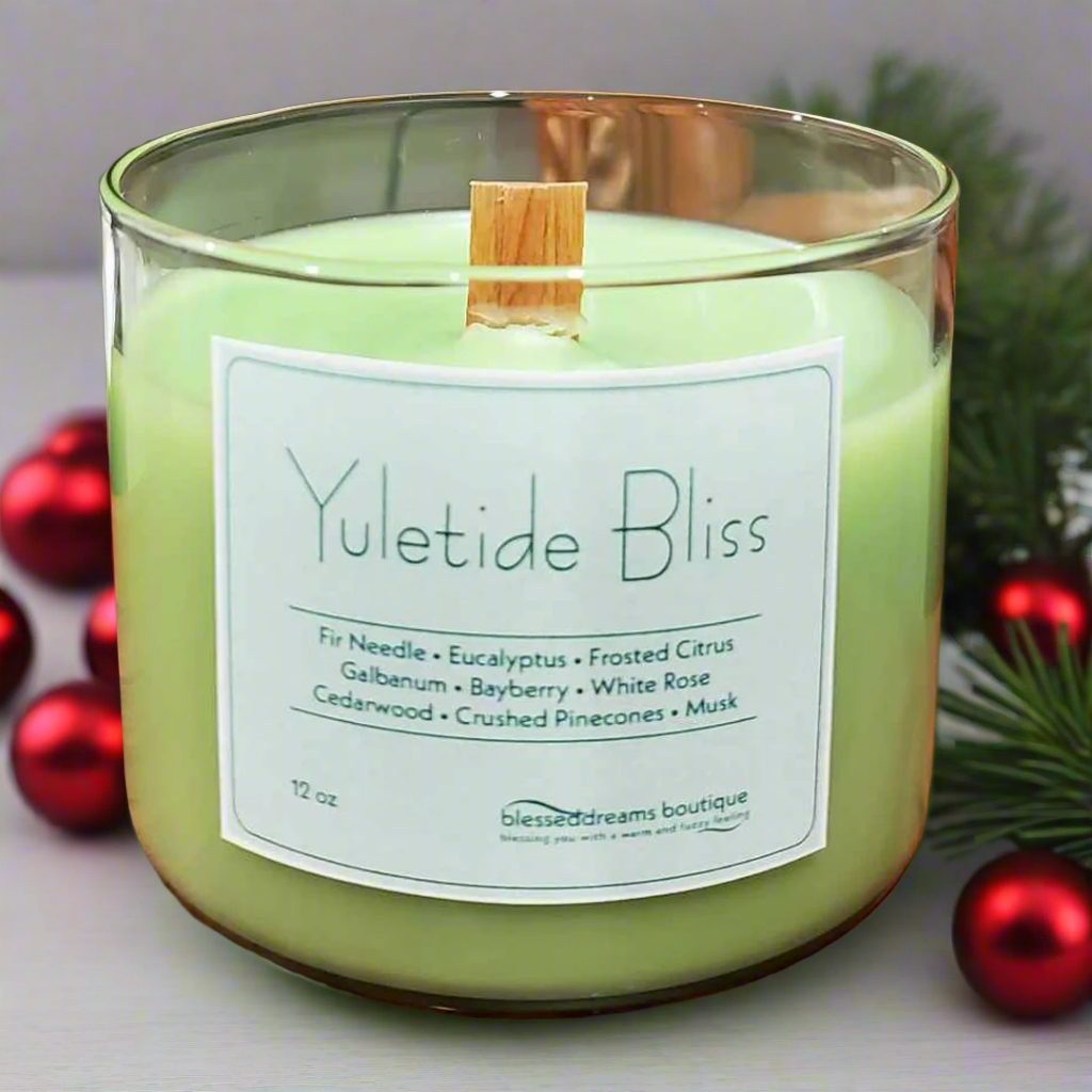 Yuletide Bliss - Hand-Poured - Wood Wick Soy Candle 1e