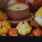 Pumpkin Spice 7oz Candle - FREE Assorted Small Artificial Pumpkin - Fall Harvest Décor