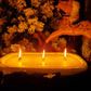 Winter Décor 3 Wood Wick Scented Candle Whitewash Dough Bowl - Fraser Fir